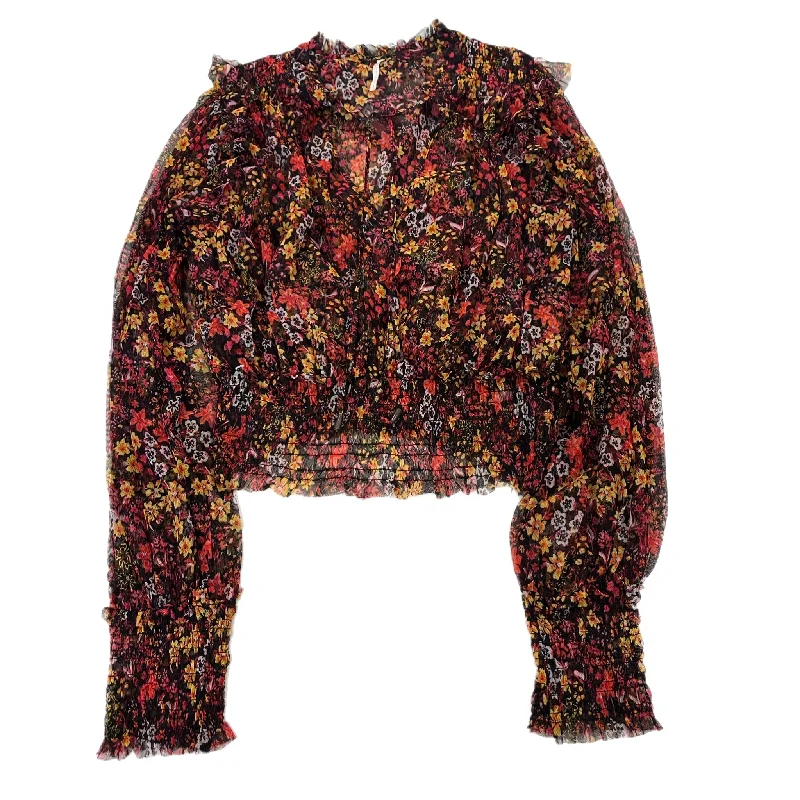 women's tops for maximalist fashion loversTop Long Sleeve By Free People In Floral Print, Size: L