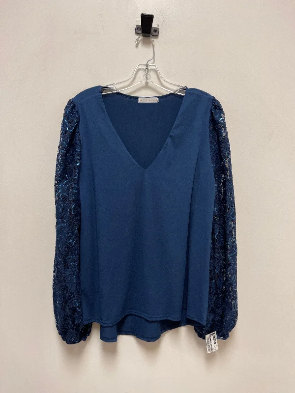 women's tops for casual FridaysTop Long Sleeve By Clothes Mentor In Navy, Size: M