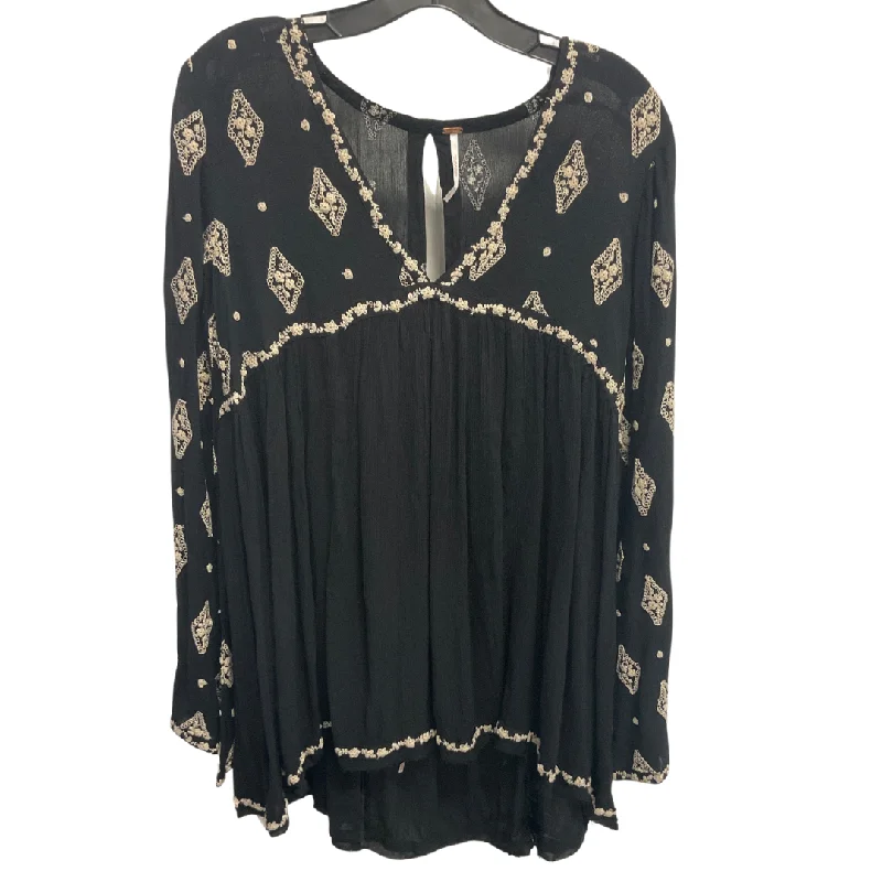 women's tops for those who want to make a bold fashion statement with their choice of topsTop Long Sleeve By Free People In Black, Size: S