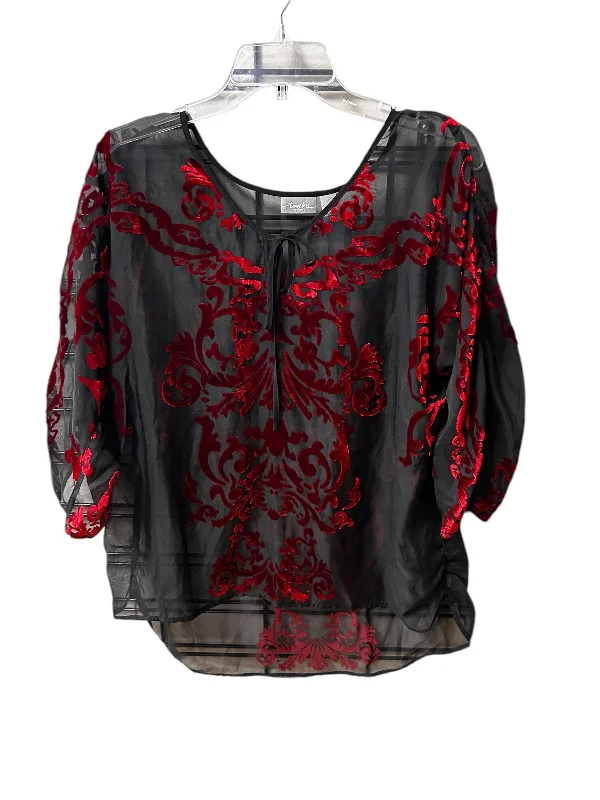 women's tops for those who value both quality and affordabilityTop Long Sleeve By Chicos In Black & Red, Size: L