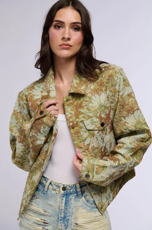 women's coats with beadwork accentsBROCADE TAPESTRY BOMBER JACKET