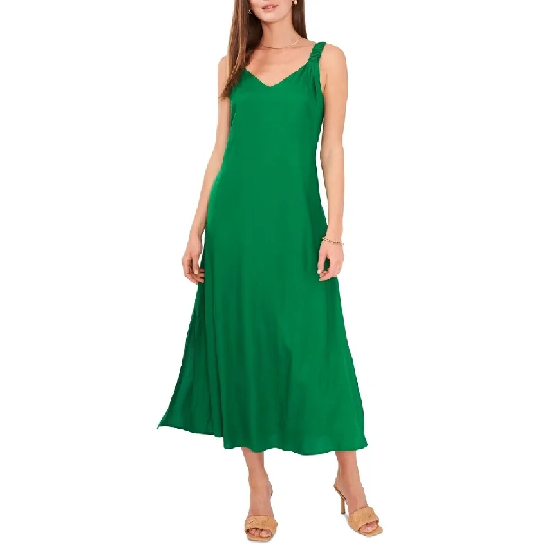 Lace DressVince Camuto Women's V Neck Challis Sleeveless Midi Dress Green Size XX-Small