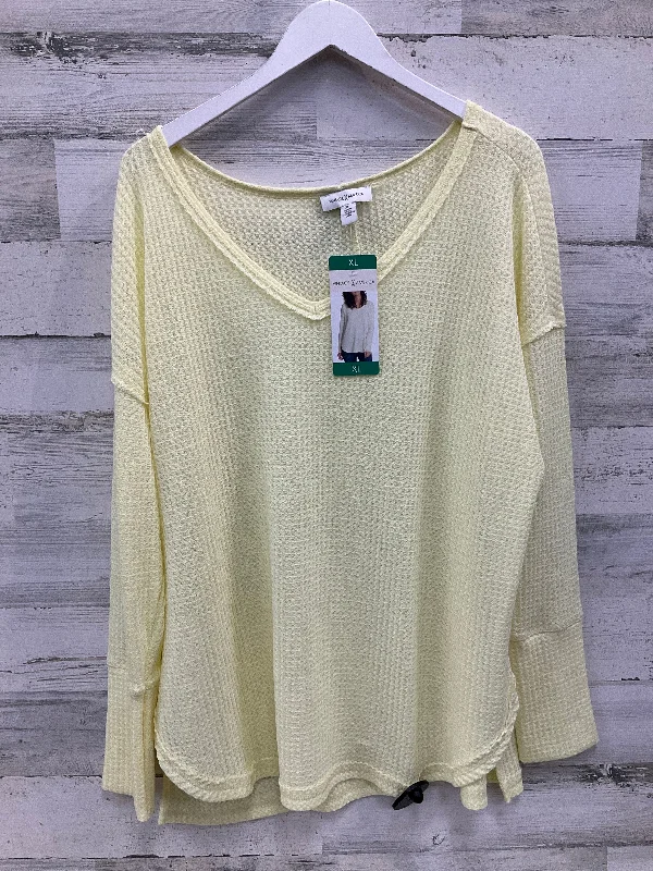 camisoles for womenTop Long Sleeve By Vintage America In Yellow, Size: Xl