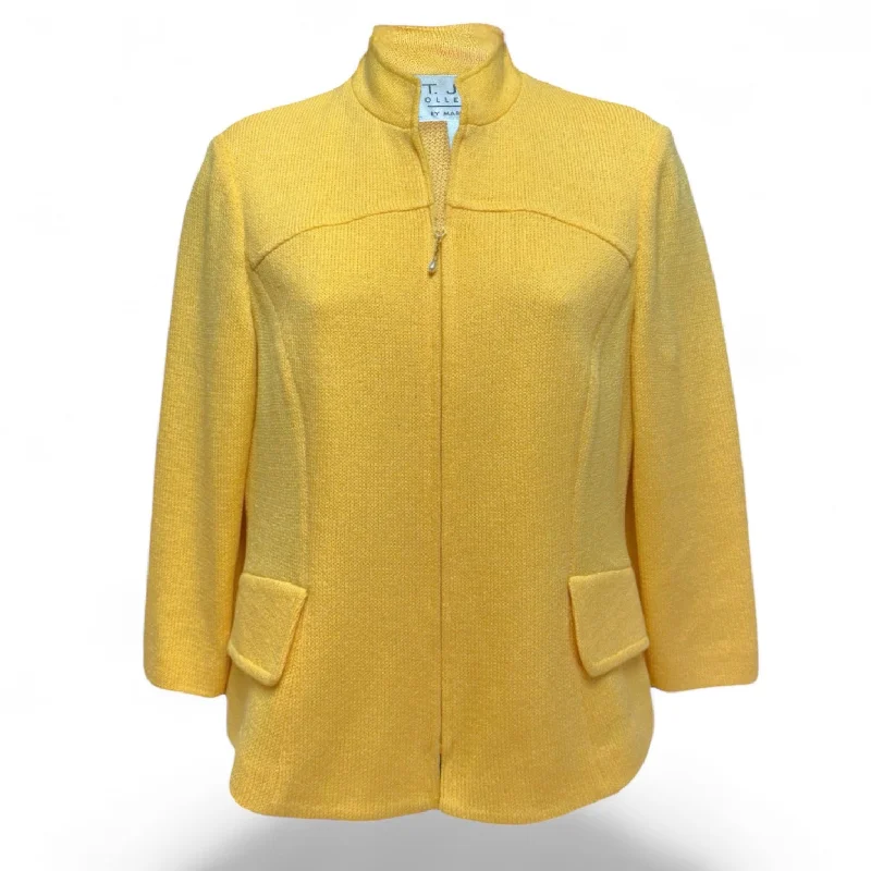 elegant women's coatsBlazer Designer By St John Collection In Yellow, Size: 4