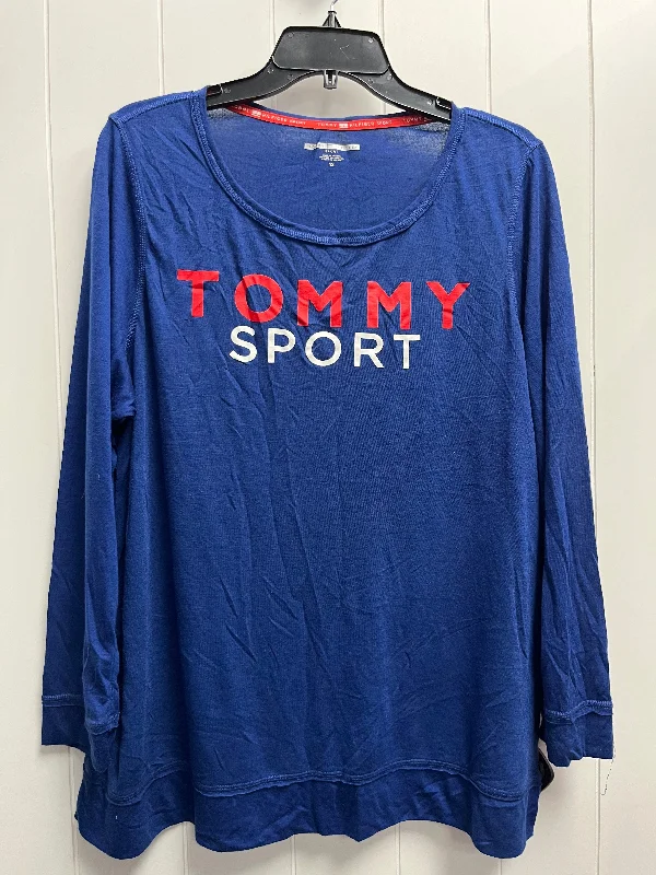 striped women's topsTop Long Sleeve Basic By Tommy Hilfiger In Blue, Size: 1x