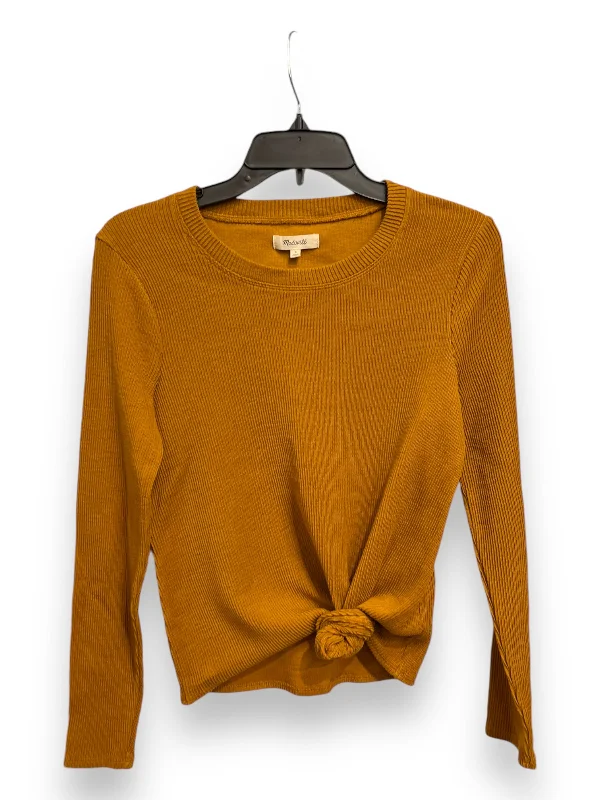 women's tops for those who want to elevate their everyday wear with chic and elegant piecesTop Long Sleeve Basic By Madewell In Yellow, Size: S