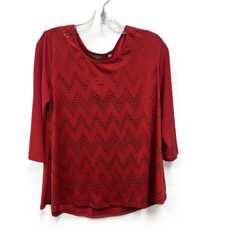 women's tops for those who want to make a fashion statementTop Long Sleeve By Coral Bay In Red, Size: Petite  M