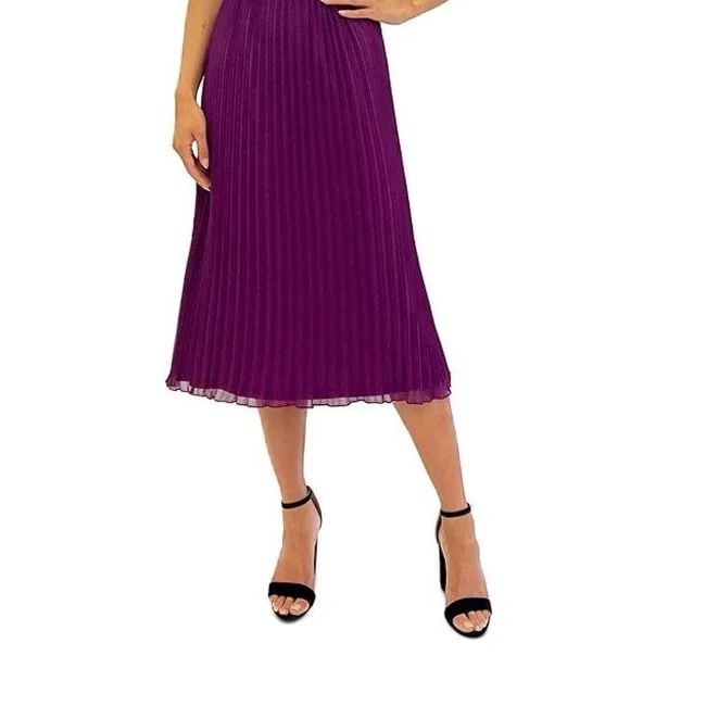 women's empire waist dressesSam Edelman Women's Plisse Sleeveless Midi Dress Purple Size 12