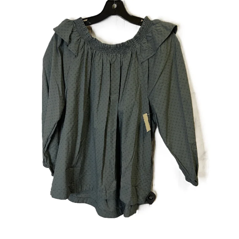 women's tops for beach outingsTop Long Sleeve By Sonoma In Green, Size: Xl