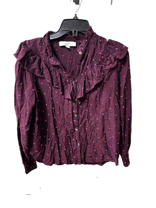 women's tops for those who want to wear pieces that are both functional and fashionableTop Long Sleeve By Loft In Purple, Size: S