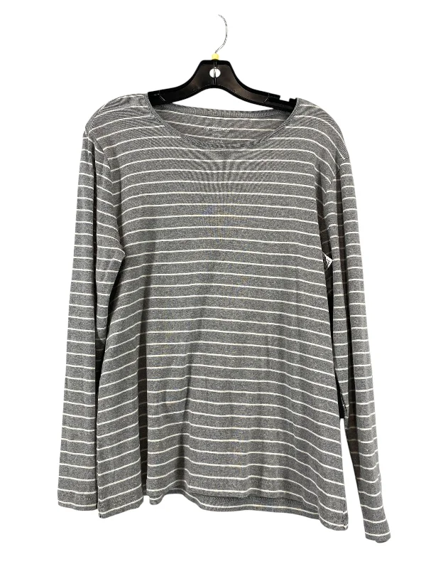 women's tops for boho-chic stylesTop Long Sleeve Basic By Chicos In Grey, Size: 2