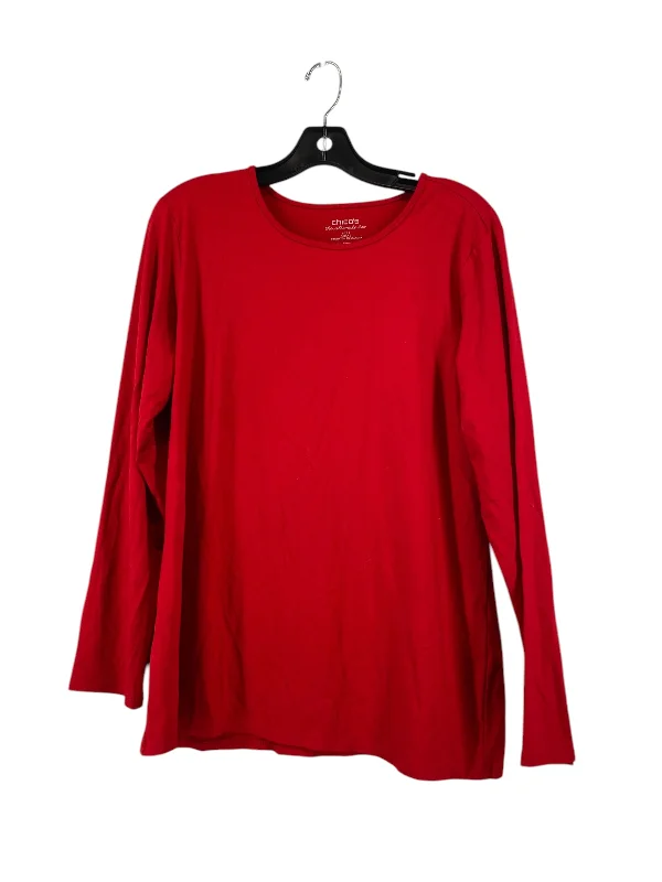 women's tops for fashion-conscious professionalsTop Long Sleeve Basic By Chicos In Red, Size: 2