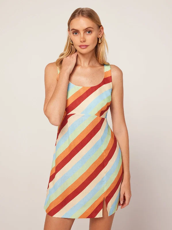 Beaded DressConnie Multi Stripe Mini Dress