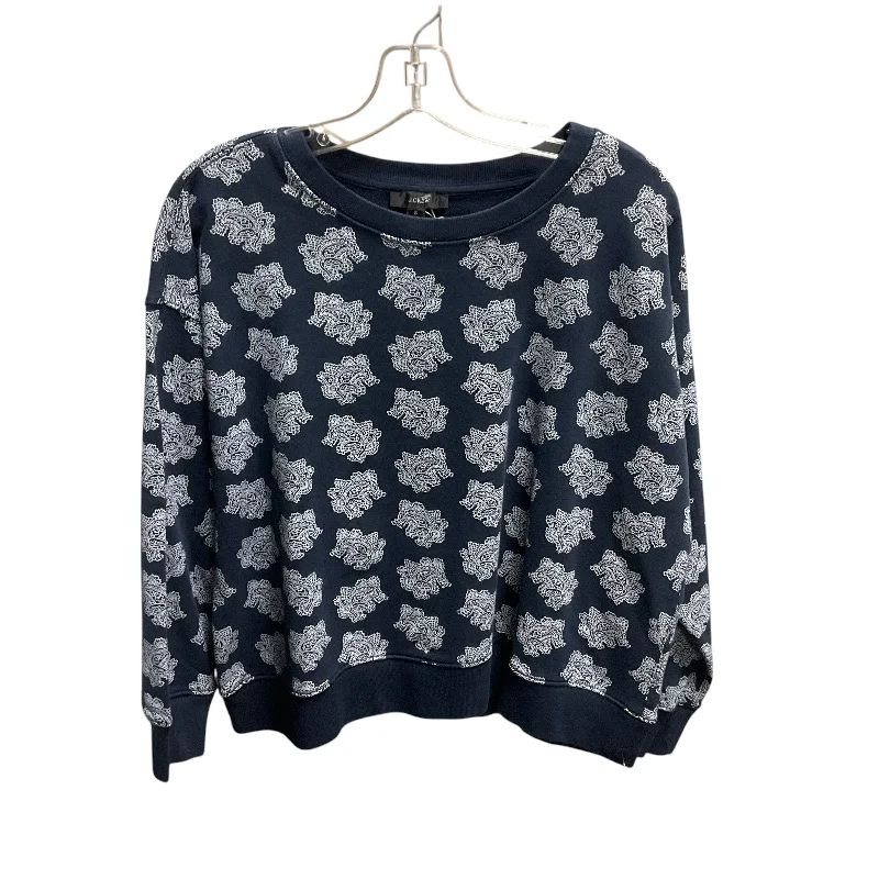 women's tops for those who appreciate subtle and muted tonesTop Long Sleeve By J Crew In Blue White, Size: S