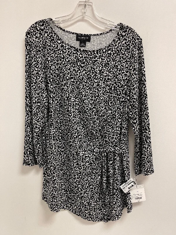 women's tops for boho-chic stylesTunic Long Sleeve By Liz Claiborne In Black & White, Size: L