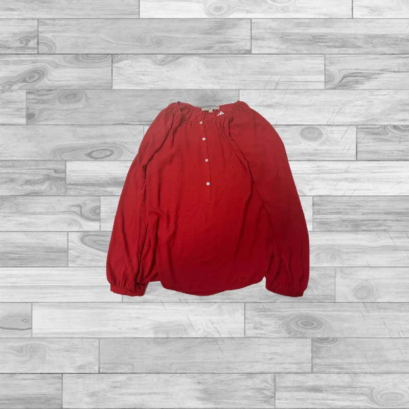 women's tops for those who want to stay cool and chic during warmer weatherTop Long Sleeve By Loft In Red, Size: S