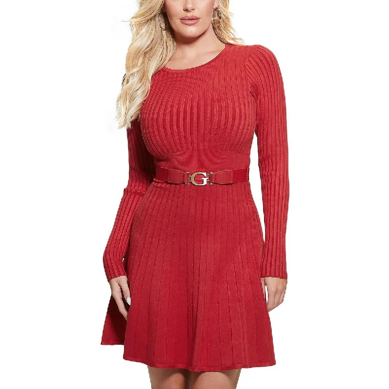 Short-Sleeve DressGuess Womens Mini Sweater Dress Fit & Flare Dress