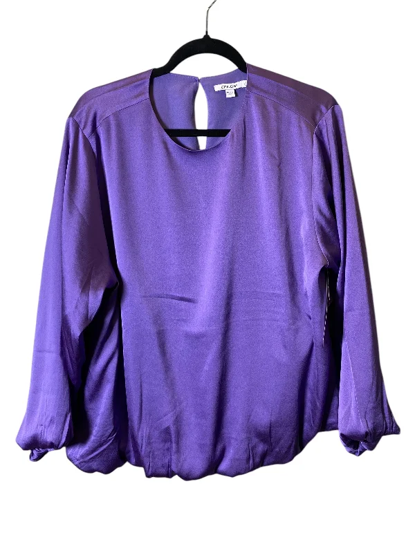 women's tops with sequin embellishmentsTop Long Sleeve By Chicos In Purple, Size: 16