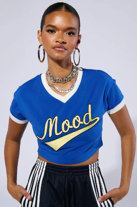 women's tops for those who want to add a touch of sophistication to their casual attireIN THE MOOD TEE