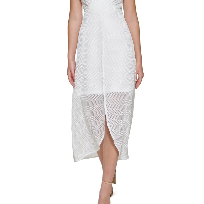 women's off-the-shoulder dressesGuess Women's Lace Midi Dress White Size 12