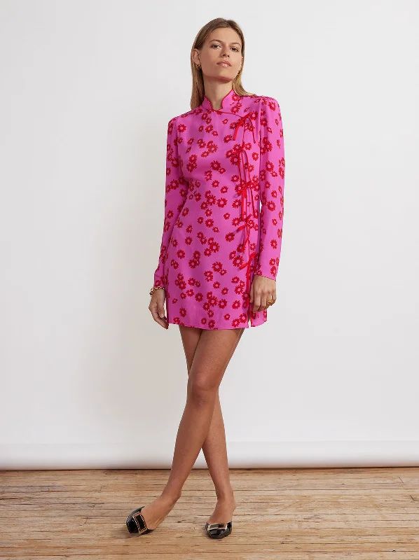 Velvet DressAllegra Pink Daisy Print Mini Dress