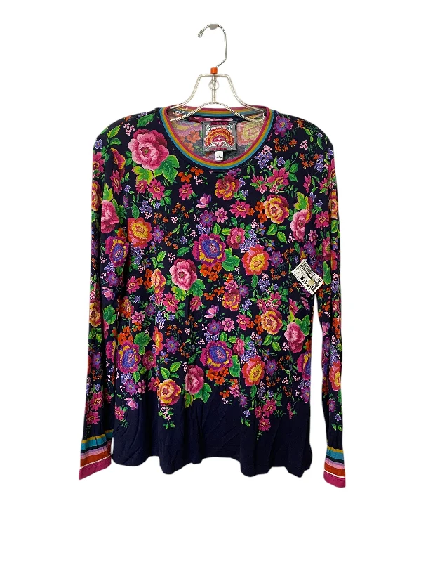 women's tops with geometric patternsTop Long Sleeve By Johnny Was In Floral Print, Size: S