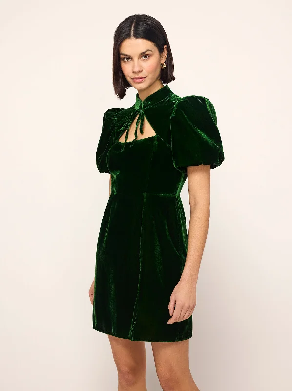 women's designer dressesJosette Green Velvet Mini Dress