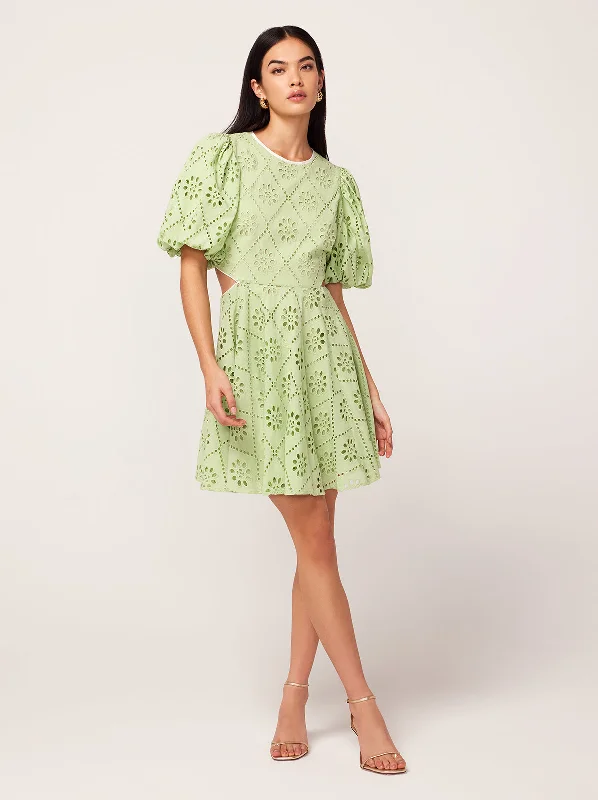 Glitter DressCoco Pistachio Broderie Mini Dress