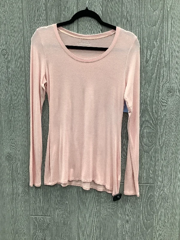 women's tops for glamorous eveningsTop Long Sleeve Basic By Maurices In Pink, Size: M