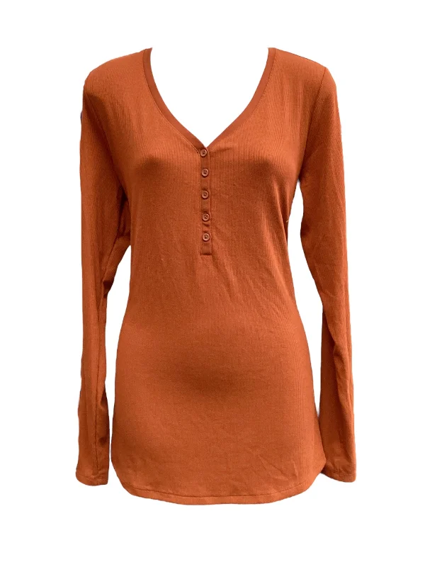 women's stylish topsTop Long Sleeve By Ana In Orange, Size: Xl