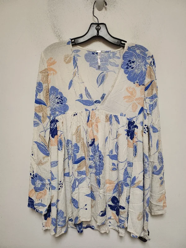 women's tops for smart casual looksTop Long Sleeve By Free People In Floral Print, Size: S