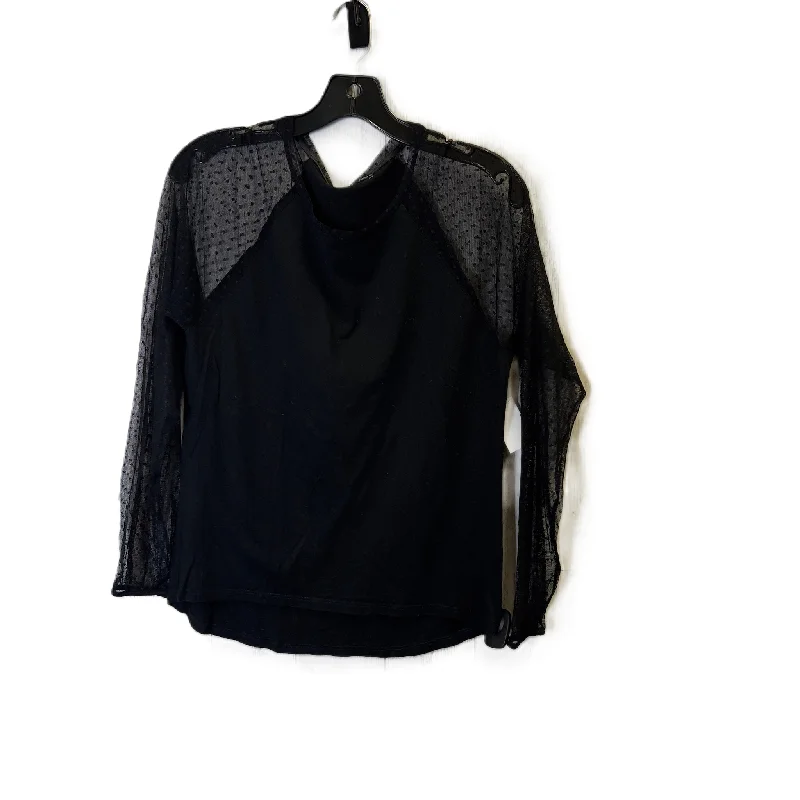 women's tops with ruffled hemsTop Long Sleeve By Zara In Black, Size: M