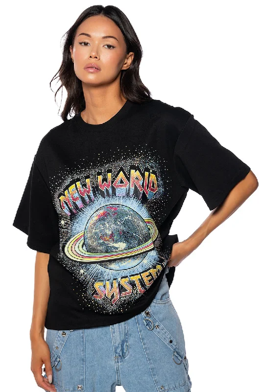 camisoles for womenNEW WORLD SYSTEM EMBELLISHED GRAPHIC TEE