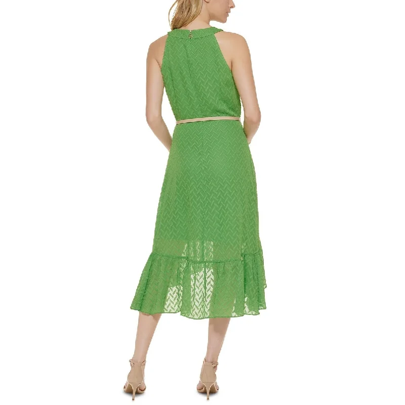 High-Low DressTommy Hilfiger Women's Textured Halter Midi Dress Green Size 4