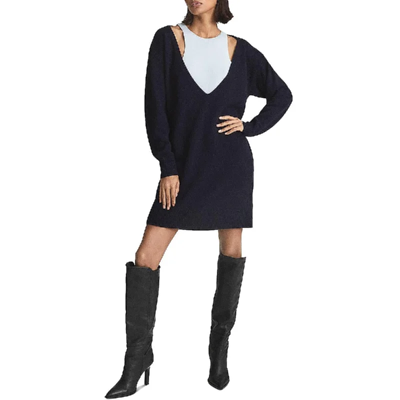 Beaded DressReiss Womens Wool Blend Mini Sweaterdress