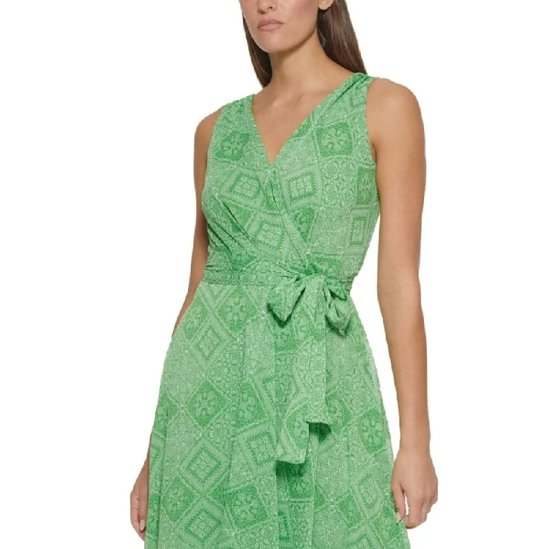 Pearl DressTommy Hilfiger Women's Printed Midi Dress Green Size 16