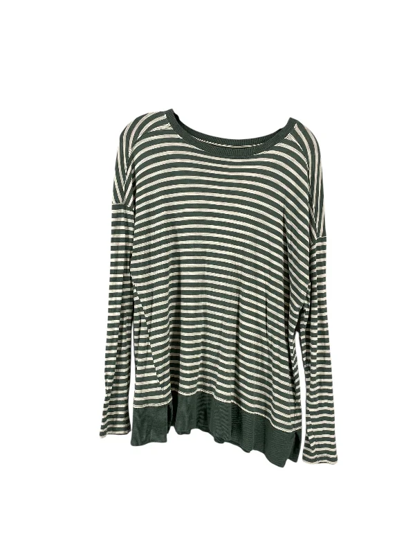 women's tops for those who refuse to compromise on styleTop Long Sleeve By Lou And Grey In Green & White, Size: L