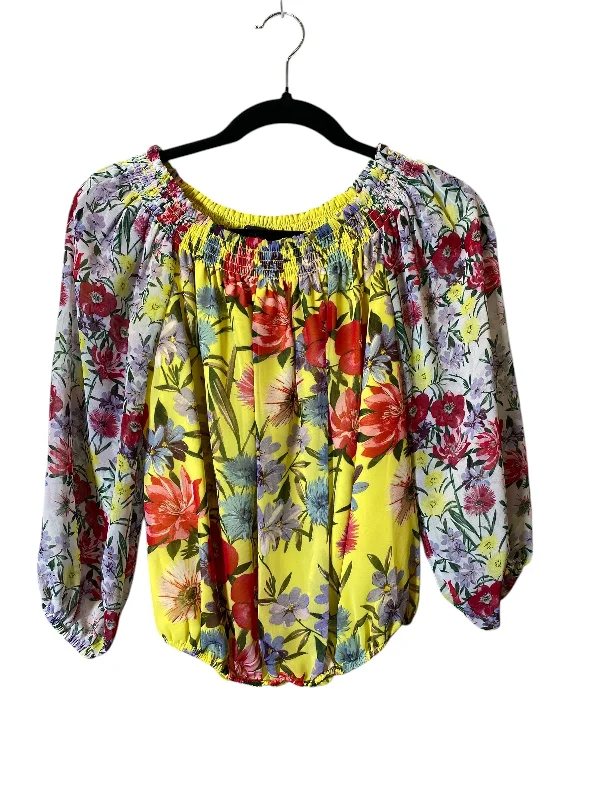 women's tops for those who want to make a fashion statementTop Long Sleeve By Inc In Yellow, Size: Petite   S