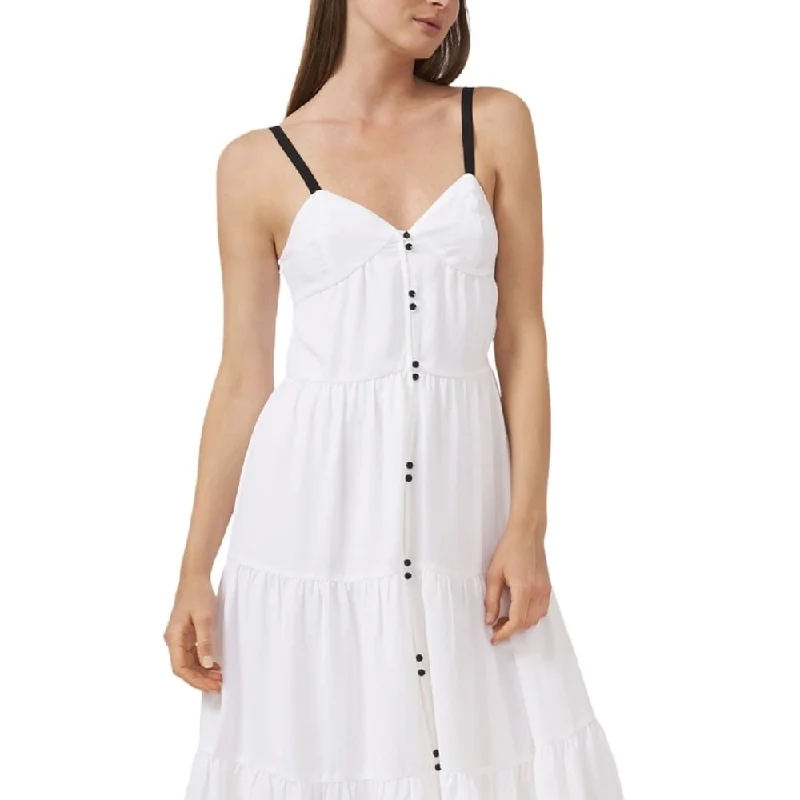 Ruffled Hem DressRiley & Rae Women's Tiered Gauze Midi Dress White Size 10