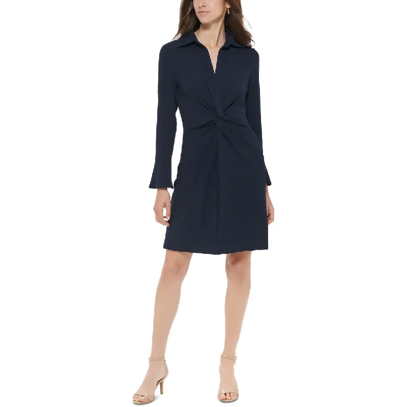 women's limited-edition dressesTommy Hilfiger Womens Petites Ribbed Mini Wear to Work Dress