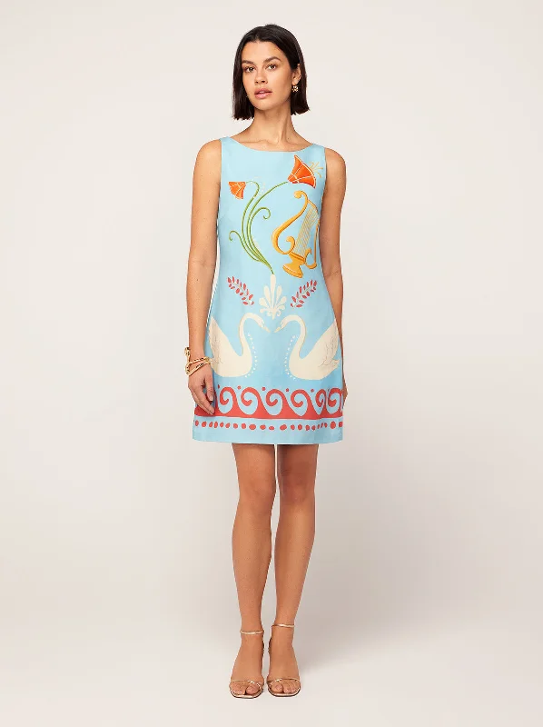 Empire DressMarina Blue Cygnus and Lyra Print Mini Dress