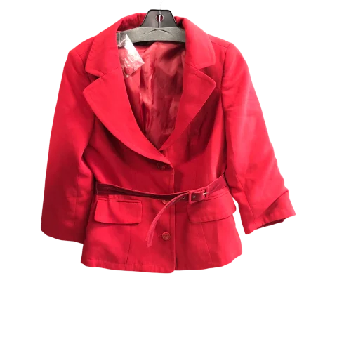 vegan women's coats (fur-free options)Blazer By Chadwicks In Red, Size: 4