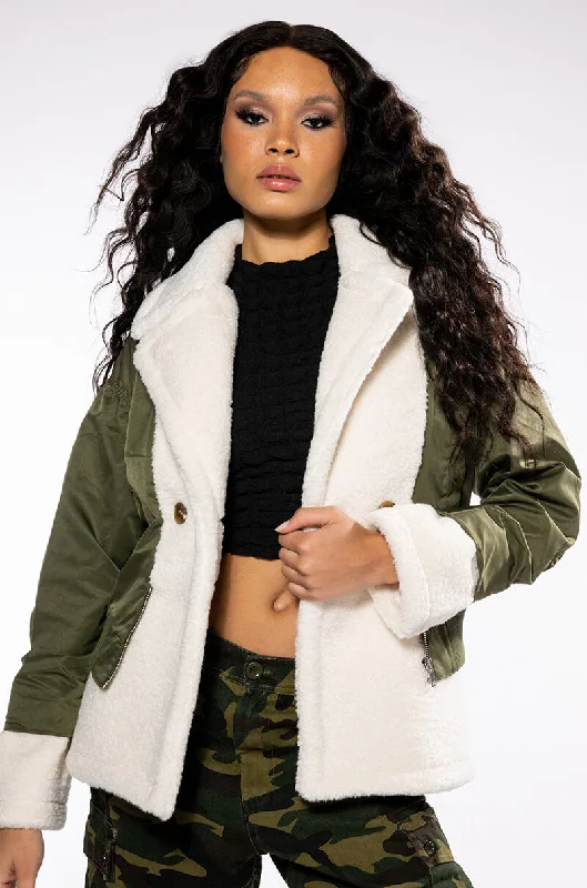 women's coats that offer both functionality and fashion-forward flairKIKI DO YOU LOVE ME MIX TEDDY AND BOMBER JACKET