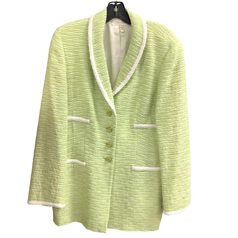 women's coats with Victorian-era influencesBlazer Designer By Escada In Green, Size: L