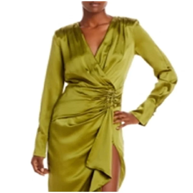 Cut-Out DressNicholas Women's V Neck Long Sleeve Midi Dress Green Size 4