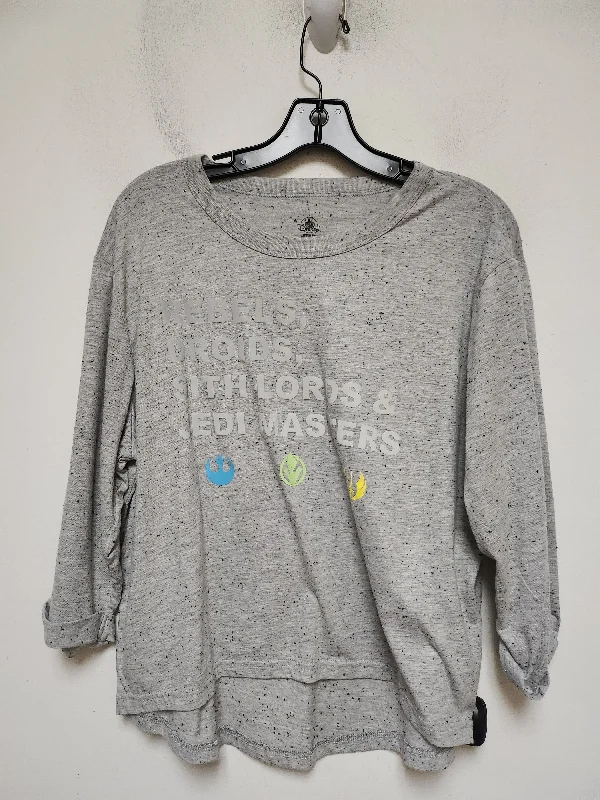 women's tops for those who want to stay warm and stylish during colder weatherTop Long Sleeve Basic By Walt Disney In Grey, Size: M