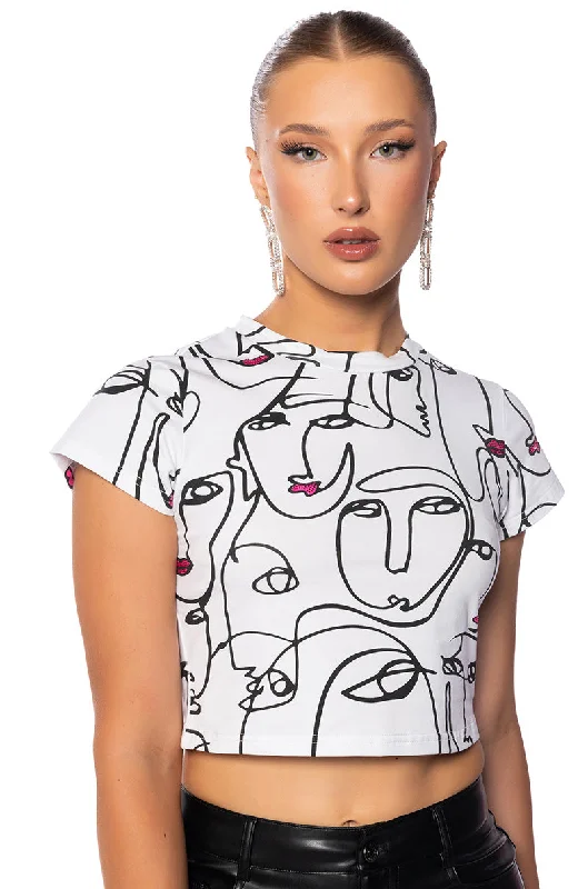 women's stylish topsREAD MY PINK LIPS GRAPHIC BABY TEE