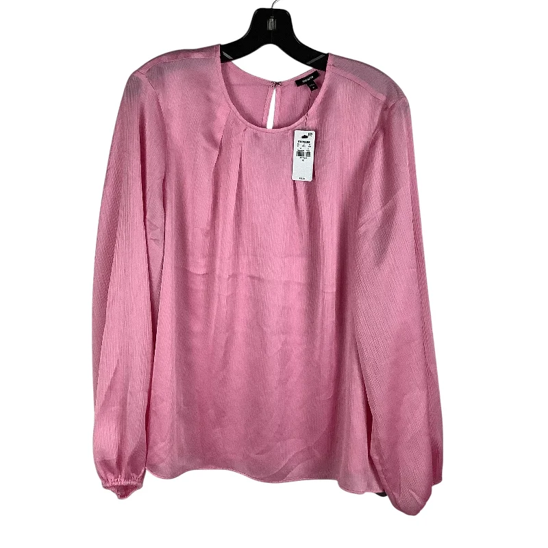 women's tops with unique designsTop Long Sleeve By Express In Pink, Size: Xl