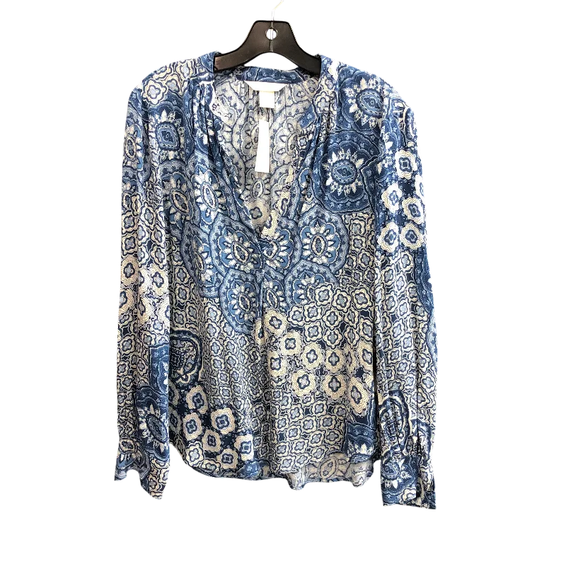 women's tops for those who want to wear versatile pieces that can be dressed up or downTop Long Sleeve By H&m In Blue & White, Size: 4