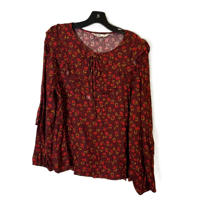 women's tops for smart casual looksTop Long Sleeve By Sonoma In Red, Size: Xl